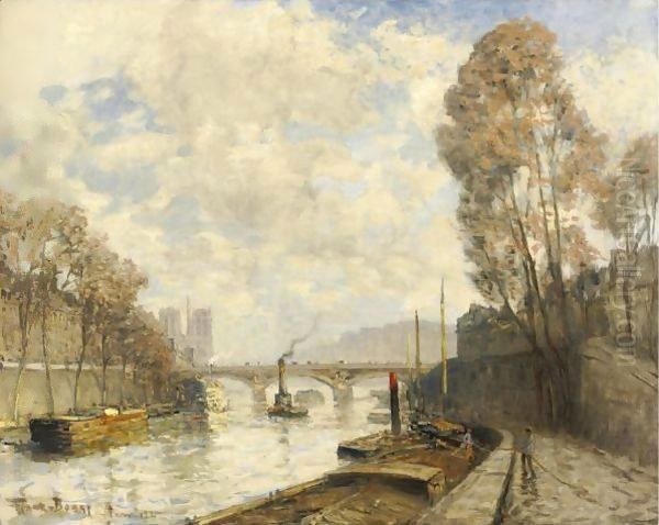 Le Pont St. Michel Oil Painting by Frank Myers Boggs