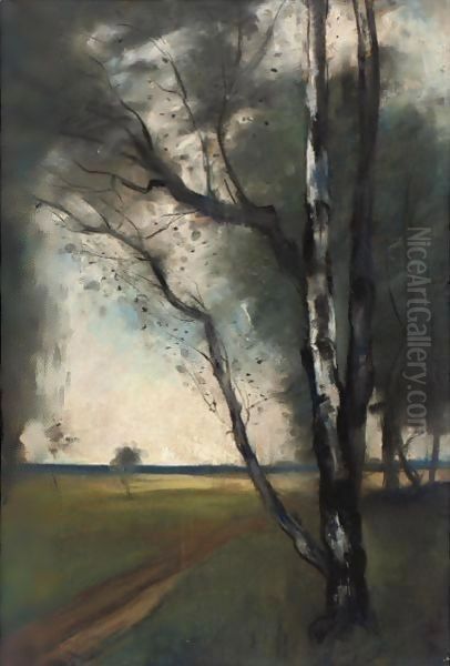 Birken Am Waldrand Oil Painting by Lesser Ury