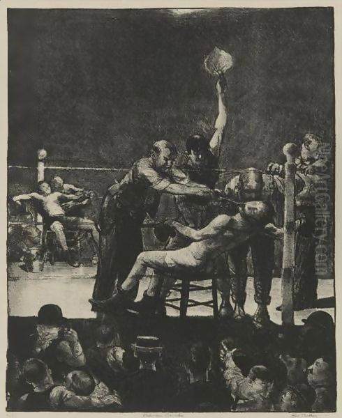 Between Rounds, First Stone Oil Painting by George Wesley Bellows