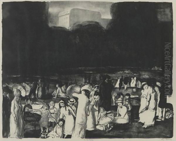 In The Park, Dark Oil Painting by George Wesley Bellows