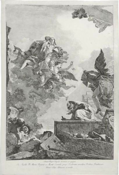 The Virgin Appearing To St. Simon Stock Oil Painting by Giovanni Domenico Tiepolo