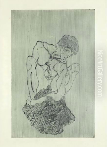 Kuemmernis Oil Painting by Egon Schiele