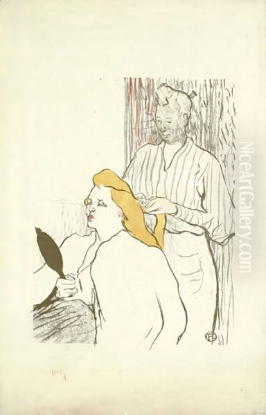 Le Coiffeur Oil Painting by Henri De Toulouse-Lautrec