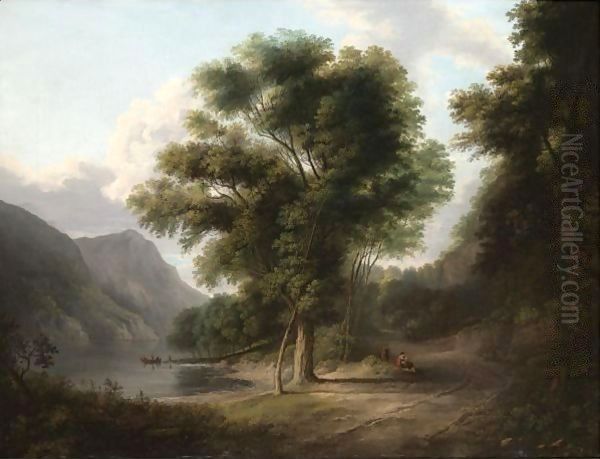 Beside The Loch Shore Oil Painting by Alexander Nasmyth