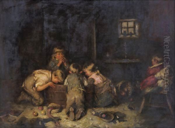 Halloween Oil Painting by Robert Gemmell Hutchison