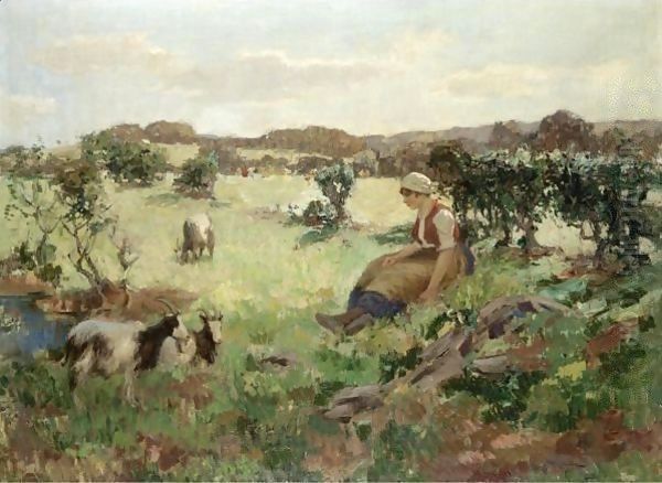 Summer In Galloway Oil Painting by William Hannah Clarke