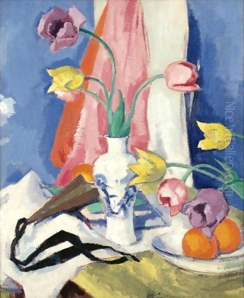 Tulips Oil Painting by Samuel John Peploe