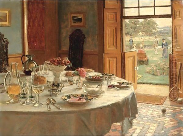 The Tennis Party Oil Painting by Mary Hayllar