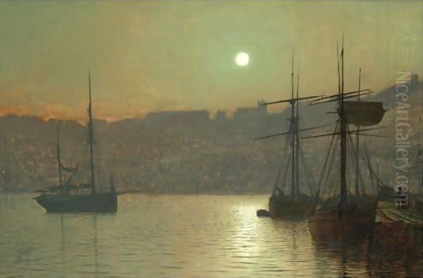 South Bay, Scarborough Oil Painting by John Atkinson Grimshaw