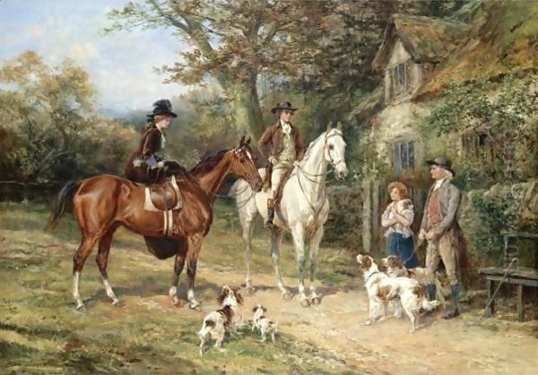 A Convivial Greeting Oil Painting by Heywood Hardy