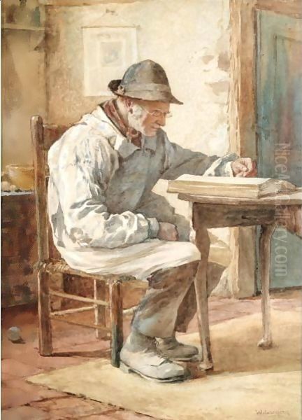 The Old Book Oil Painting by Walter Langley