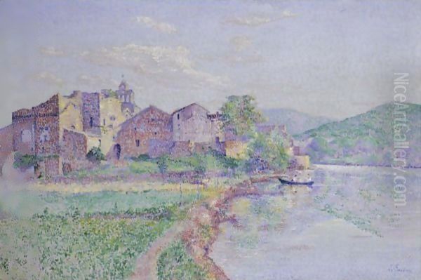 Remoulins, Pont Du Gard Oil Painting by Louis Gaidan