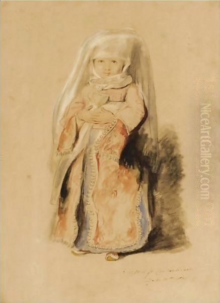 Portrait Of The Infant Daughter Of Admiral Walker, Commander Of The Turkish Fleet Oil Painting by Sir David Wilkie