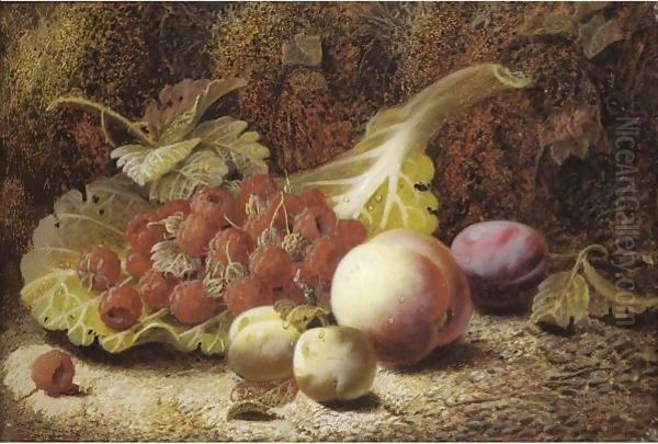 Still Life With Raspberries Oil Painting by Oliver Clare