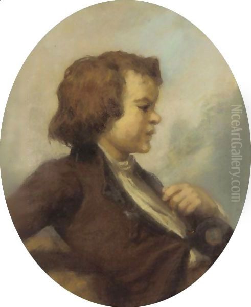 Portrait Of A Young Boy Oil Painting by Jean-Francois Millet