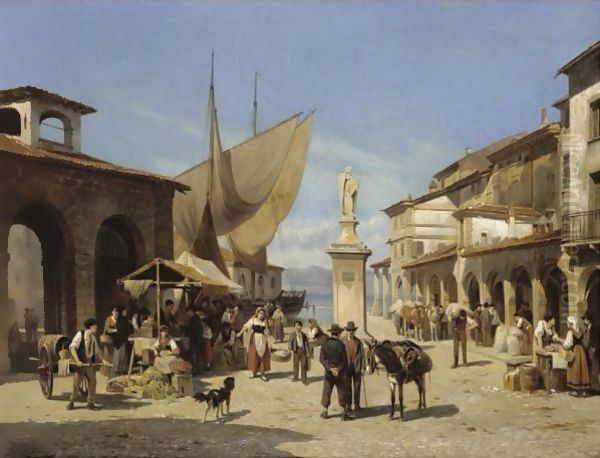 Desenzano, Lake Garda Oil Painting by Jacques Carabain