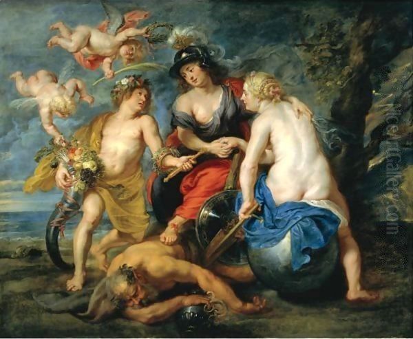 An Allegory Of Good And Bad Government Oil Painting by Theodor Van Thulden