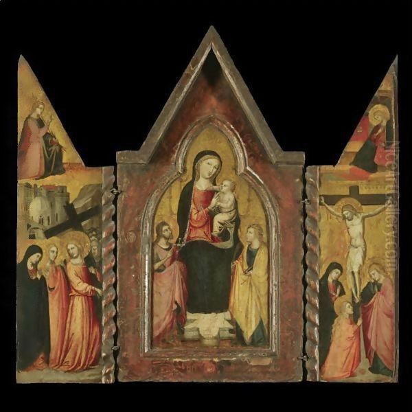 The Madonna And Child With Saints John The Baptist And Catherine Oil Painting by Bicci Di Lorenzo