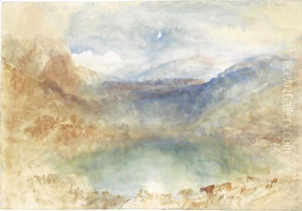 A Swiss Lake, Lungernzee Oil Painting by Joseph Mallord William Turner