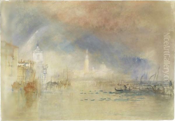 Venice Looking Towards The Dogana And San Giorgio Maggiore, With A Storm Approaching Oil Painting by Joseph Mallord William Turner