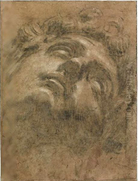 Study Of The Head Of Giuliano De' Medici, After Michelangelo Oil Painting by Jacopo Tintoretto (Robusti)