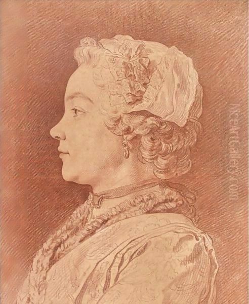 Profile Portrait Of Madame Van Loo Oil Painting by Carle van Loo