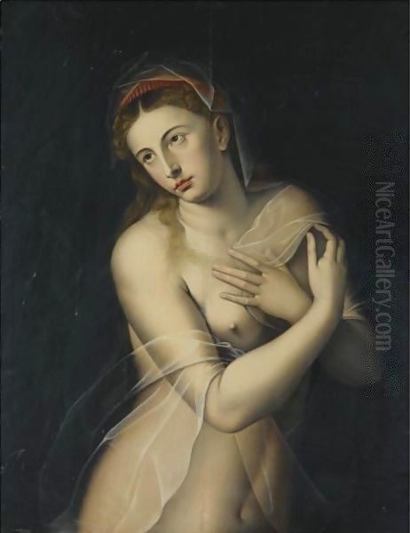 A Female Nude, Possibly Bethsheba Oil Painting by Vincent Sellaer