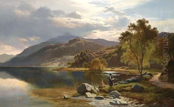 Near Barmouth, North Wales Oil Painting by Sidney Richard Percy