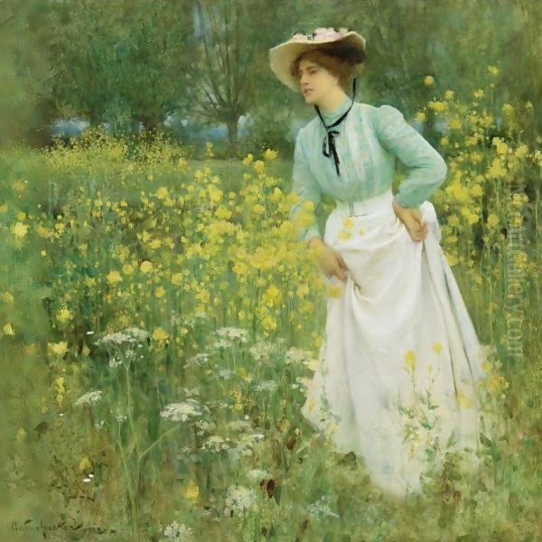 A Morning Walk Oil Painting by Arthur Hacker