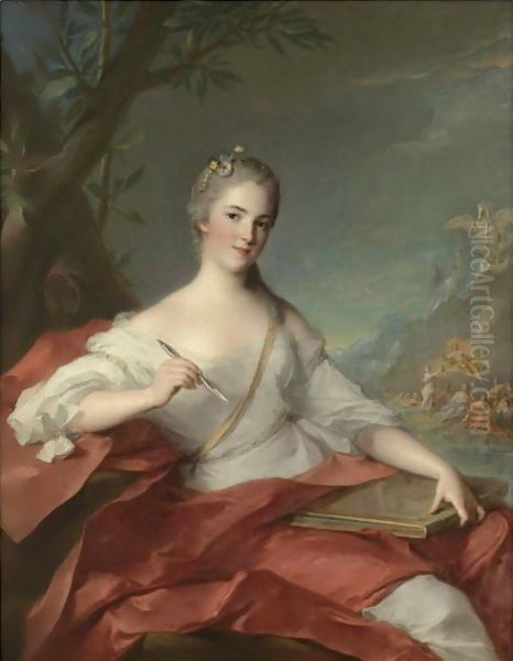 Portrait Of Marie-Genevieve Boudrey, Represented As A Muse Oil Painting by Jean-Marc Nattier