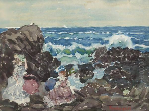 Surf, Cohasset Oil Painting by Maurice Brazil Prendergast