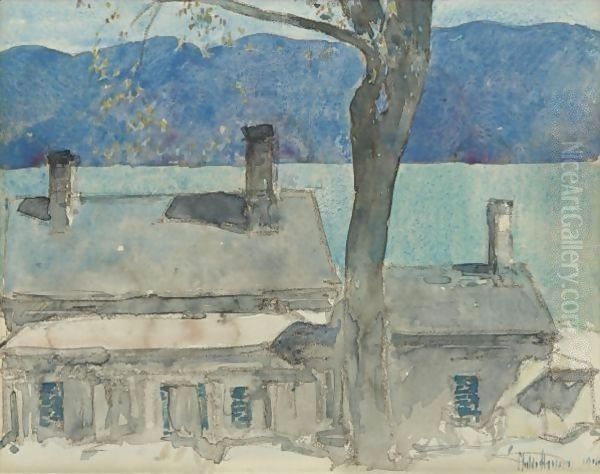 Old House, Newburgh, New York Oil Painting by Frederick Childe Hassam