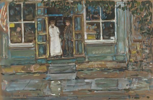 Grocery Store, Phoenecia Oil Painting by Frederick Childe Hassam