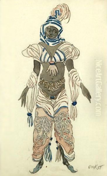 Costume Design For A Negress In A Production Of Aladdin Oil Painting by Lev Samoilovich Bakst