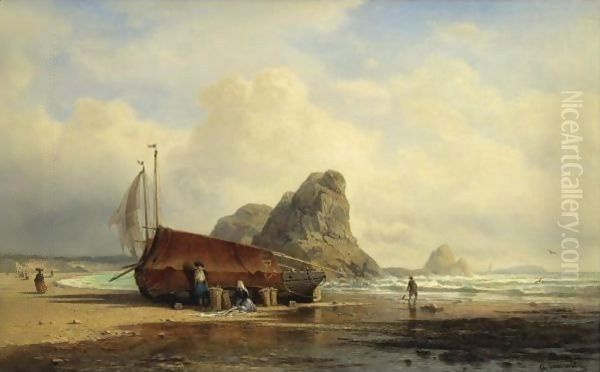 Coastal Scene, Brittany Oil Painting by Aleksei Petrovich Bogolyubov