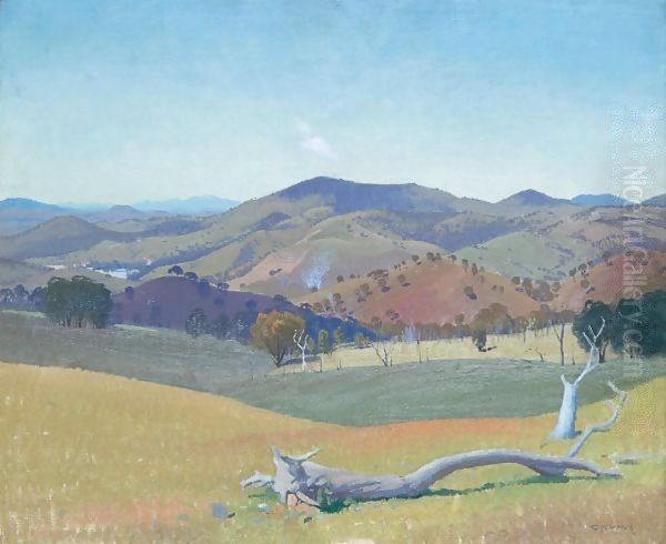 Landscape Near Yass Oil Painting by Elioth Gruner