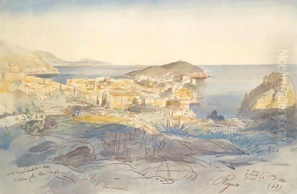 View Of Ragusa, Sicily Oil Painting by Edward Lear