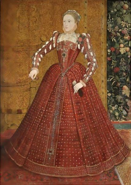 Portrait Of Queen Elizabeth I (1533-1603) Oil Painting by Steven van der Meulen