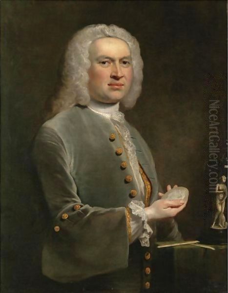 Portrait Of Jasper Van Der Hagen (Act. 1744-D. 1769) Oil Painting by Joseph Highmore