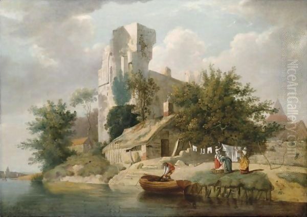 View On The Banks Of The Medway Oil Painting by Francis Wheatley