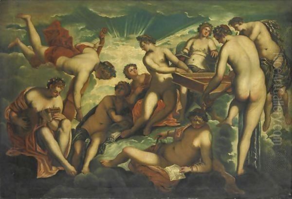 Le Nove Muse Oil Painting by Jacopo Tintoretto (Robusti)