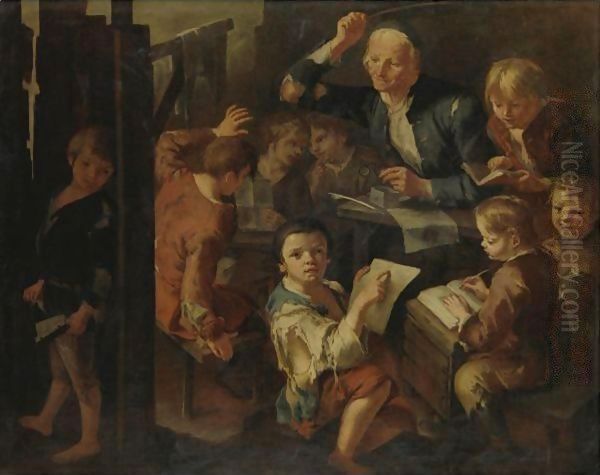 Il Maestro Di Scuola Oil Painting by Giacomo Francesco Cipper