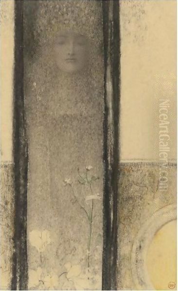 Femme Mysterieuse Oil Painting by Fernand Khnopff