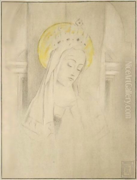 Dessin Oil Painting by Fernand Khnopff