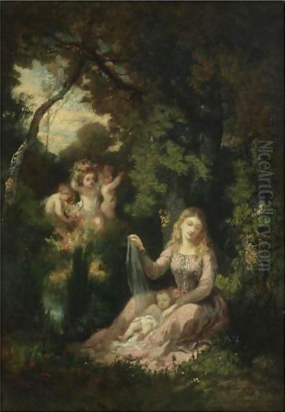 Le Reve Oil Painting by Narcisse-Virgile D Az De La Pena