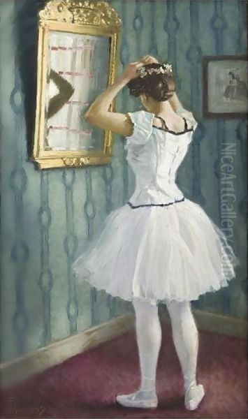 Before The Ballet Oil Painting by Paul-Gustave Fischer