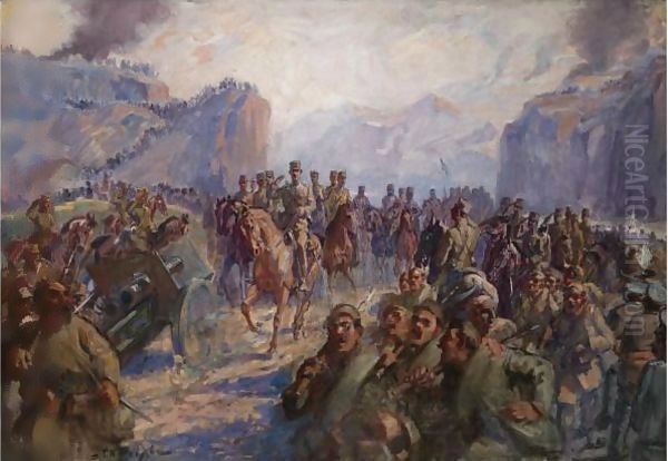 After The Battle Of Kresna Oil Painting by Georgios Roilos