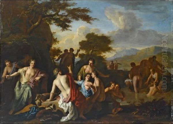 Diana And Her Nymphs Resting After The Hunt Oil Painting by Gerard Hoet