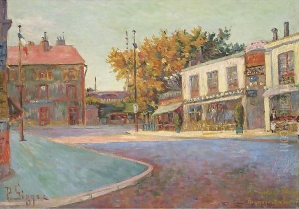 Rue De La Station, Asnieres Oil Painting by Paul Signac