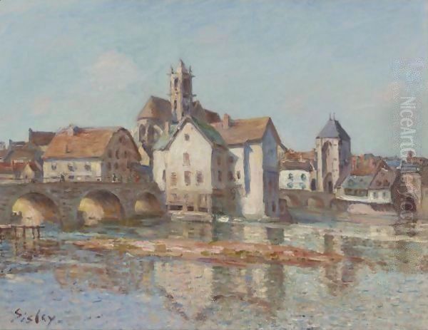 Le Pont De Moret Oil Painting by Alfred Sisley